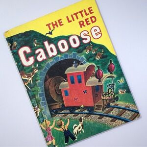 Vtg "The Little Red Caboose" Goldencraft Reinforced Binding Hardback Book 1976
